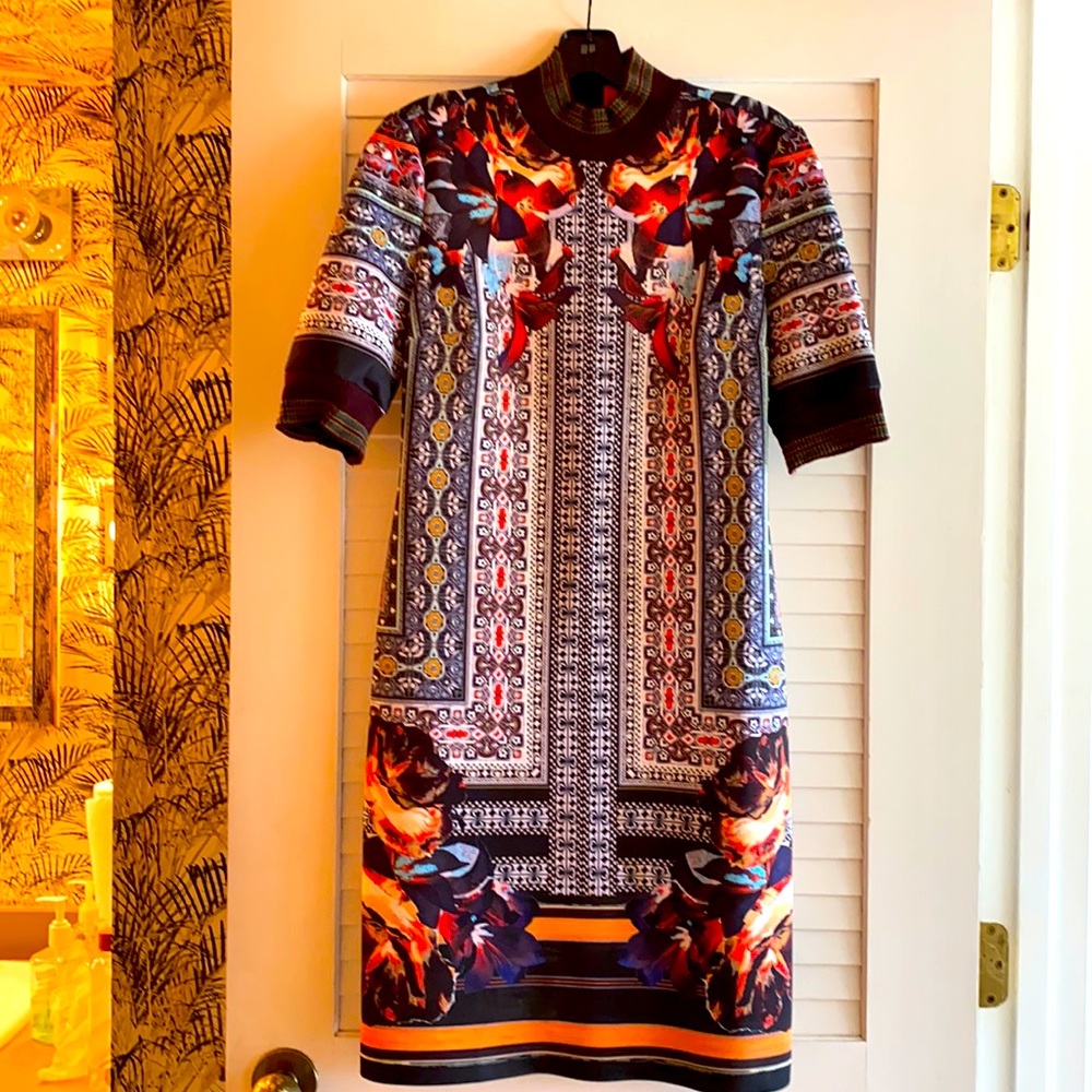 Clover Canyon Burgandy/Gray Multi Color Dress